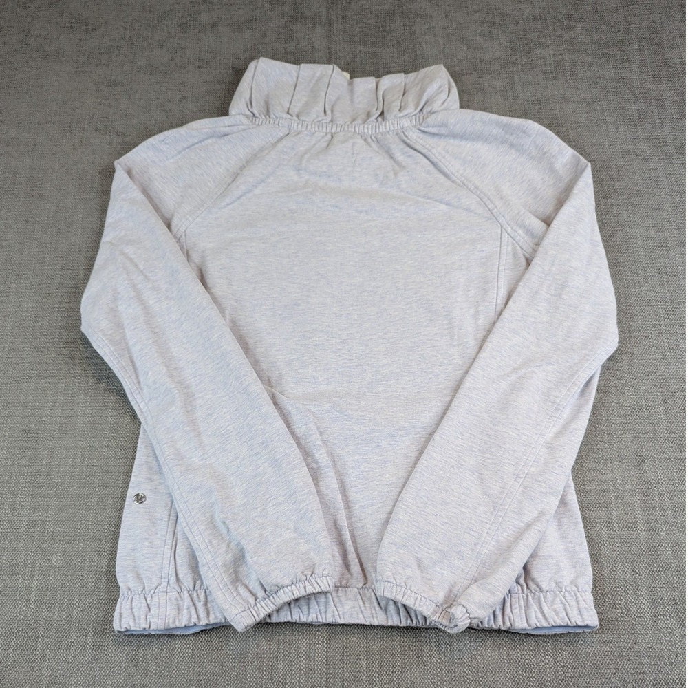 Lululemon Sweatshirt Women Sz 4 Gray Funnel Neck Elastic Pullover Running Casual - Picture 3 of 6